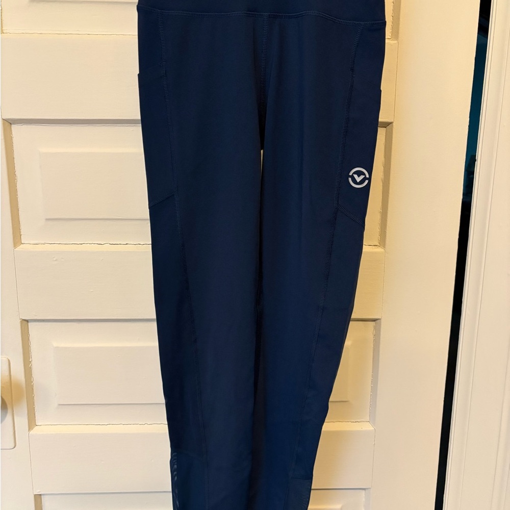 Virus Navy Athletic Leggings with White Logo